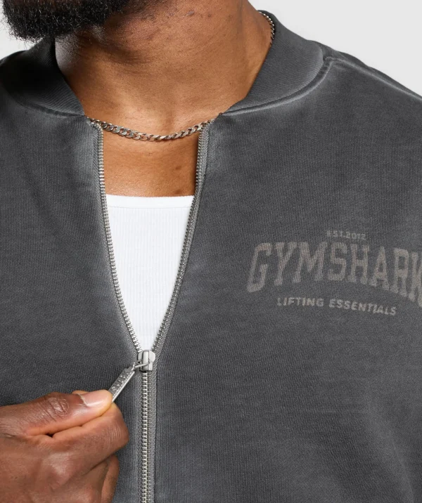 New Gymshark Heavyweight Bomber Jacket Black