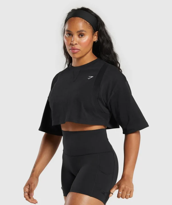 Best Gymshark Heavyweight Cotton Crop T-Shirt Black