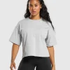 Discount Gymshark Heavyweight Cotton T-Shirt LightGreyMarl