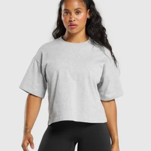 Discount Gymshark Heavyweight Cotton T-Shirt LightGreyMarl