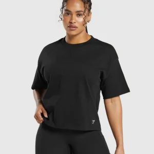 Discount Gymshark Heavyweight Cotton T-Shirt Black