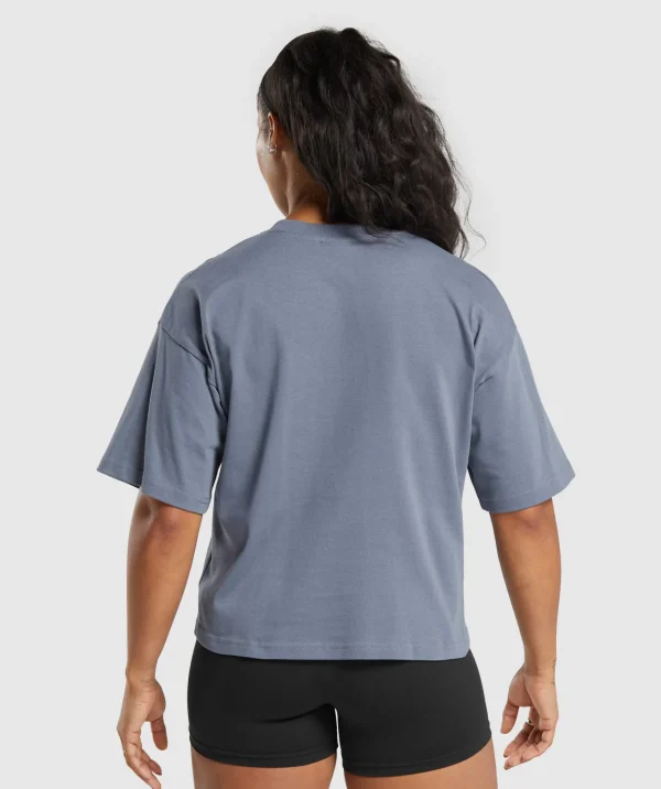 New Gymshark Heavyweight Cotton T-Shirt IronBlue