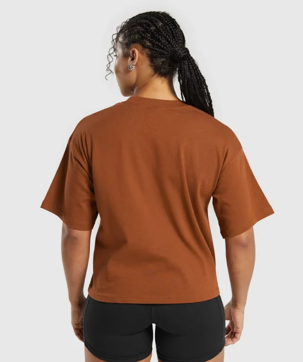 Clearance Gymshark Heavyweight Cotton T-Shirt CopperBrown