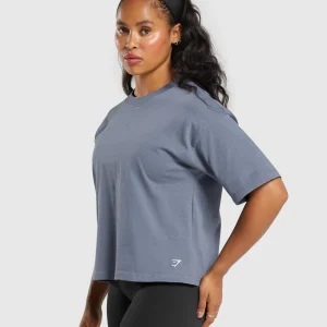 New Gymshark Heavyweight Cotton T-Shirt IronBlue