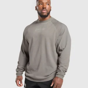 Best Gymshark Heavyweight Long Sleeve T-Shirt MetalGrey/AsphaltGreyWash