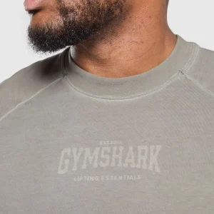 Best Gymshark Heavyweight Long Sleeve T-Shirt MetalGrey/AsphaltGreyWash