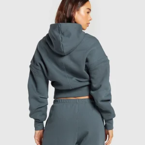 New Gymshark Heavyweight Loopback Sweat Hoodie TitaniumBlue