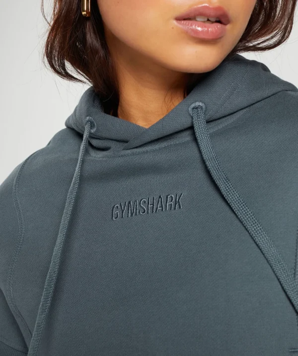 New Gymshark Heavyweight Loopback Sweat Hoodie TitaniumBlue