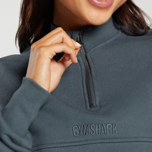 Discount Gymshark Heavyweight Loopback Sweat Pullover TitaniumBlue