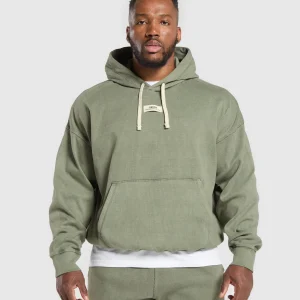 Hot Gymshark Heavyweight Rib Hoodie UnitGreen