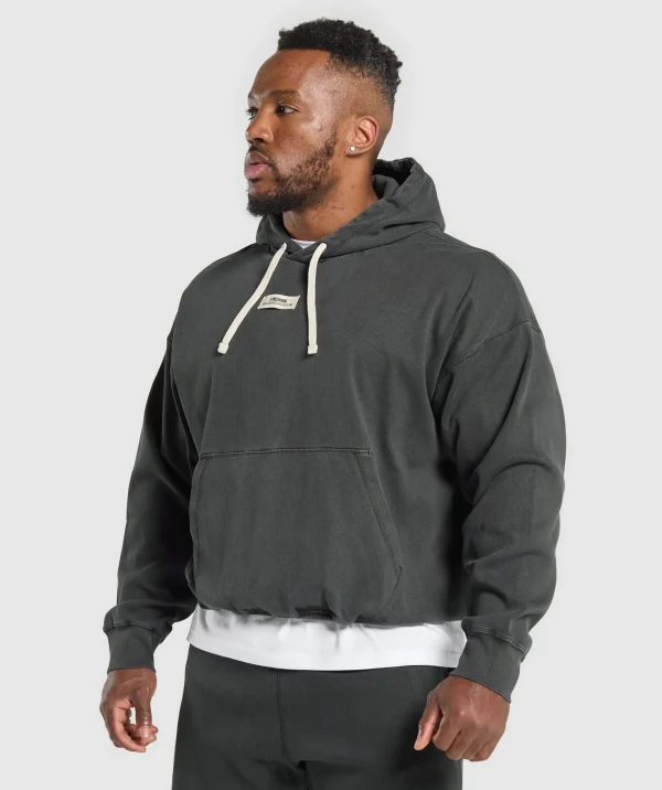 Outlet Gymshark Heavyweight Rib Hoodie AsphaltGrey