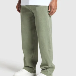 Clearance Gymshark Heavyweight Ribbed Joggers UnitGreen