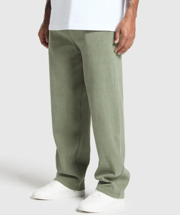 Clearance Gymshark Heavyweight Ribbed Joggers UnitGreen