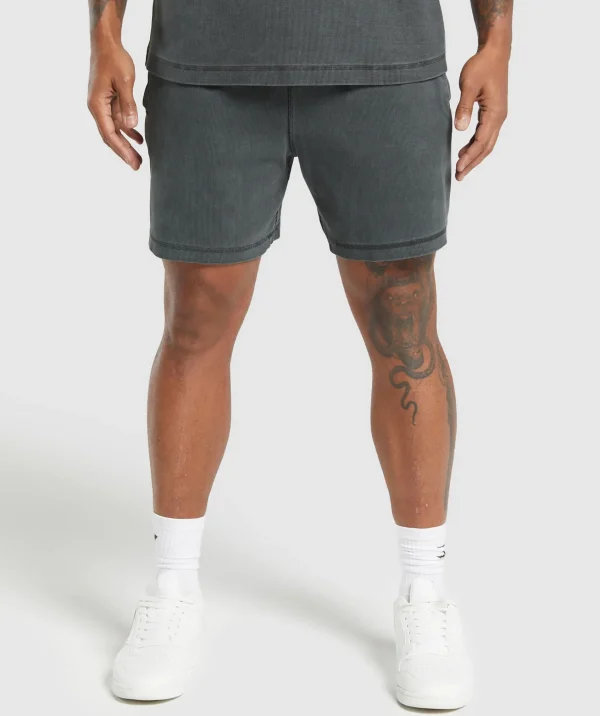 Clearance Gymshark Heavyweight Ribbed Shorts AsphaltGrey