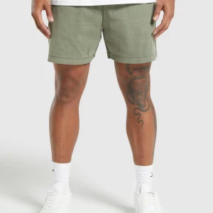 Best Gymshark Heavyweight Ribbed Shorts UnitGreen