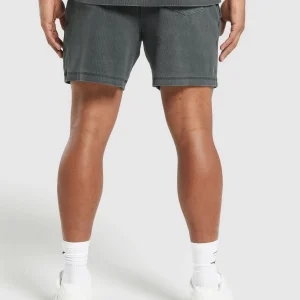 Clearance Gymshark Heavyweight Ribbed Shorts AsphaltGrey