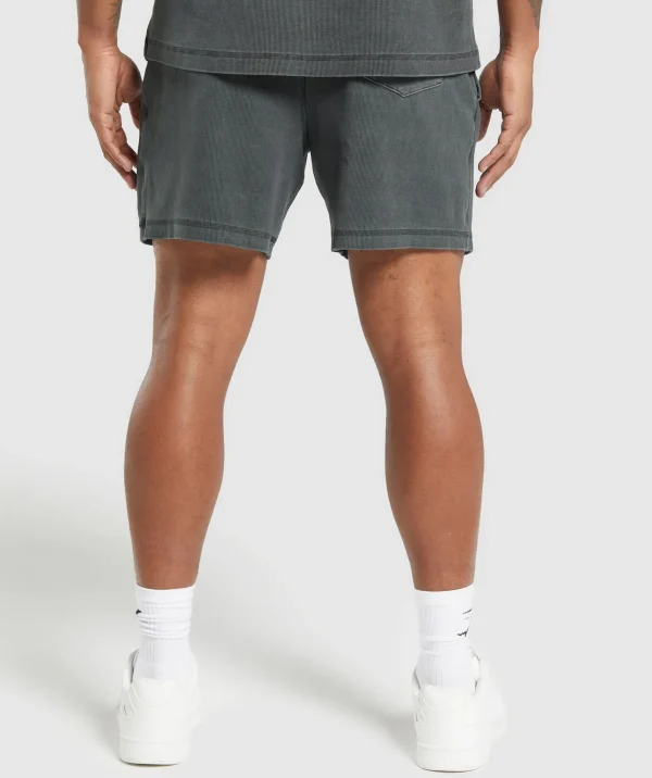 Clearance Gymshark Heavyweight Ribbed Shorts AsphaltGrey