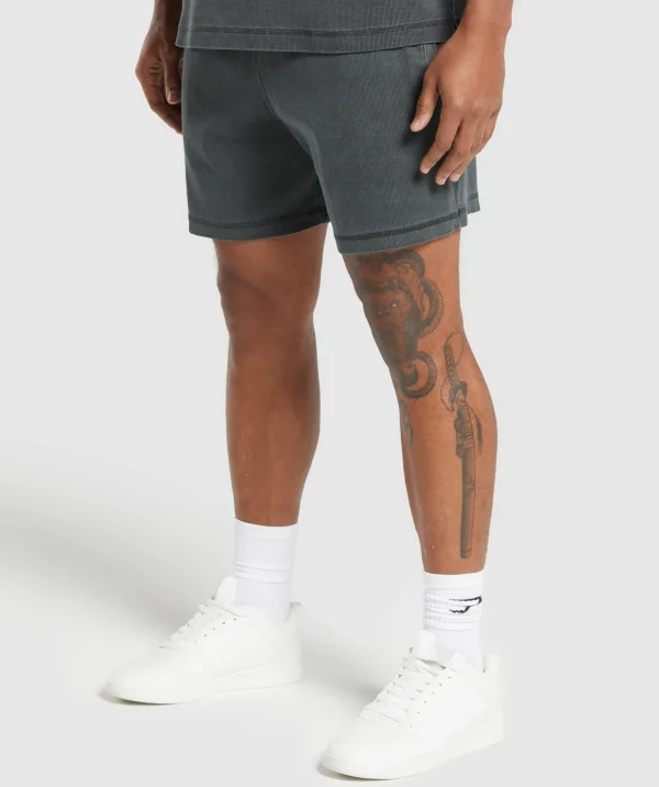 Clearance Gymshark Heavyweight Ribbed Shorts AsphaltGrey