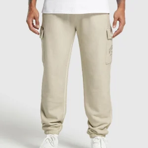Hot Gymshark Heavyweight Washed Cargo Joggers PebbleGrey