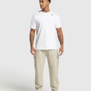 Hot Gymshark Heavyweight Washed Cargo Joggers PebbleGrey
