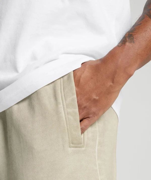 Hot Gymshark Heavyweight Washed Cargo Joggers PebbleGrey