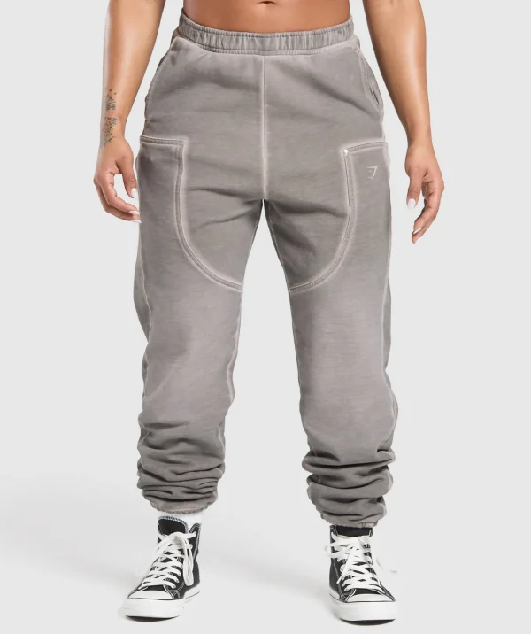 Outlet Gymshark Heavyweight Washed Pants MetalGrey/AsphaltGrey