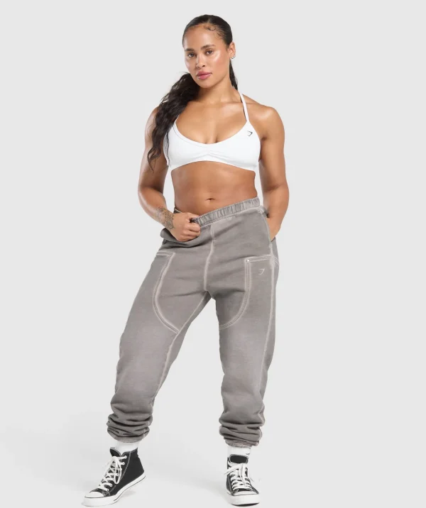 Outlet Gymshark Heavyweight Washed Pants MetalGrey/AsphaltGrey