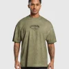 Discount Gymshark Heavyweight Washed T-Shirt UtilityGreen