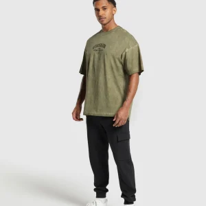 Discount Gymshark Heavyweight Washed T-Shirt UtilityGreen