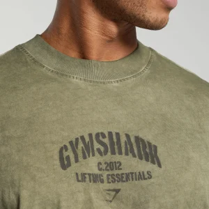 Discount Gymshark Heavyweight Washed T-Shirt UtilityGreen