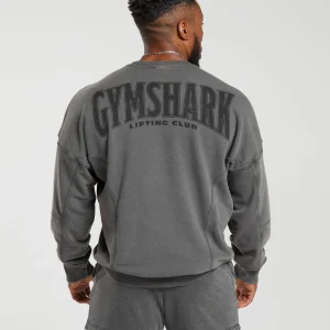 Best Gymshark Heritage Washed Crew OnyxGrey