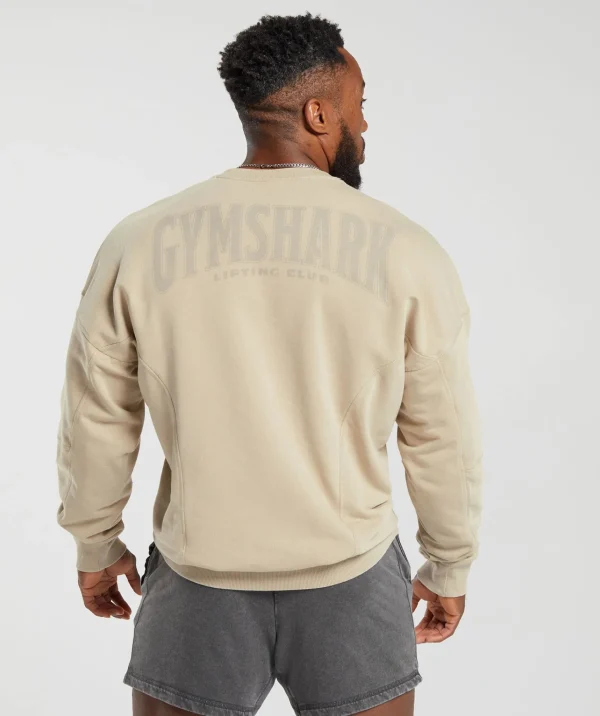 Outlet Gymshark Heritage Washed Crew DesertBeige