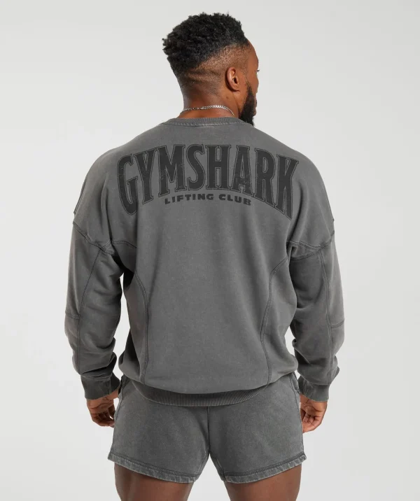 Best Gymshark Heritage Washed Crew OnyxGrey