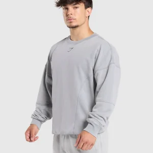 Online Gymshark Heritage Washed Crew DenimGrey