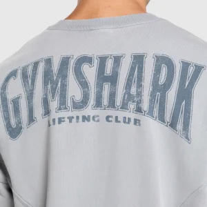 Online Gymshark Heritage Washed Crew DenimGrey