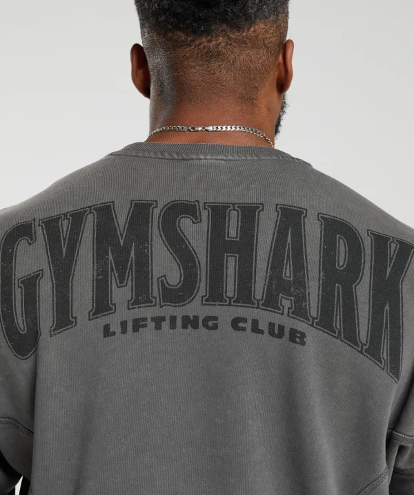 Best Gymshark Heritage Washed Crew OnyxGrey