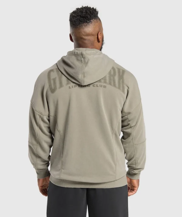 New Gymshark Heritage Washed Hoodie UtilityGreen