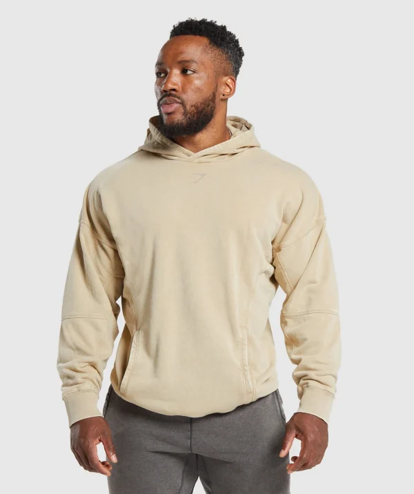 Hot Gymshark Heritage Washed Hoodie DesertBeige