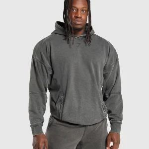 Online Gymshark Heritage Washed Hoodie OnyxGrey