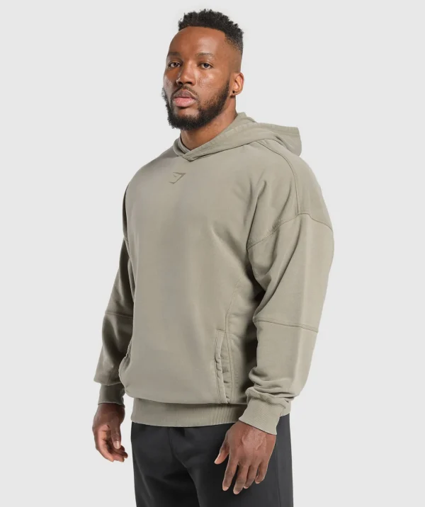 New Gymshark Heritage Washed Hoodie UtilityGreen