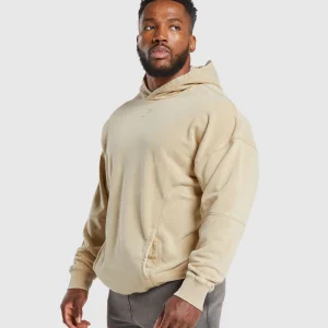 Hot Gymshark Heritage Washed Hoodie DesertBeige