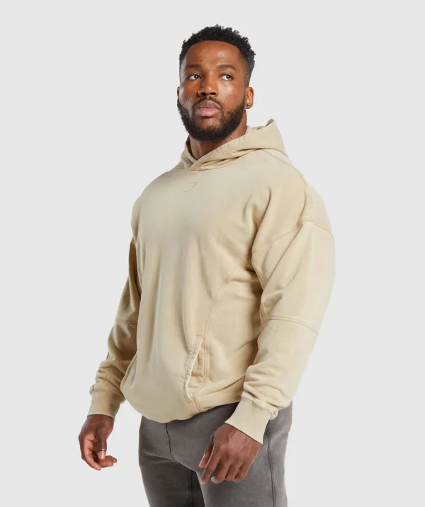 Hot Gymshark Heritage Washed Hoodie DesertBeige