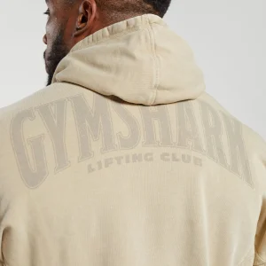 Hot Gymshark Heritage Washed Hoodie DesertBeige