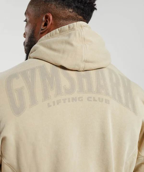 Hot Gymshark Heritage Washed Hoodie DesertBeige