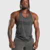 Sale Gymshark Heritage Washed Stringer OnyxGrey