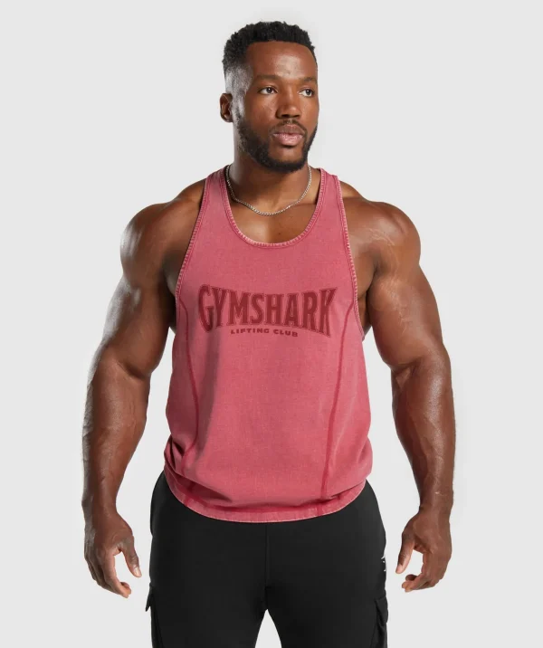 Clearance Gymshark Heritage Washed Stringer VintagePink