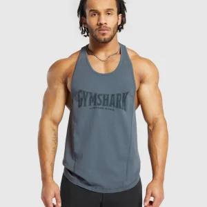 Fashion Gymshark Heritage Washed Stringer TitaniumBlue