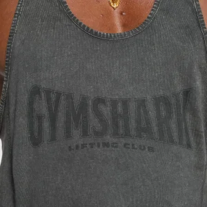 Sale Gymshark Heritage Washed Stringer OnyxGrey