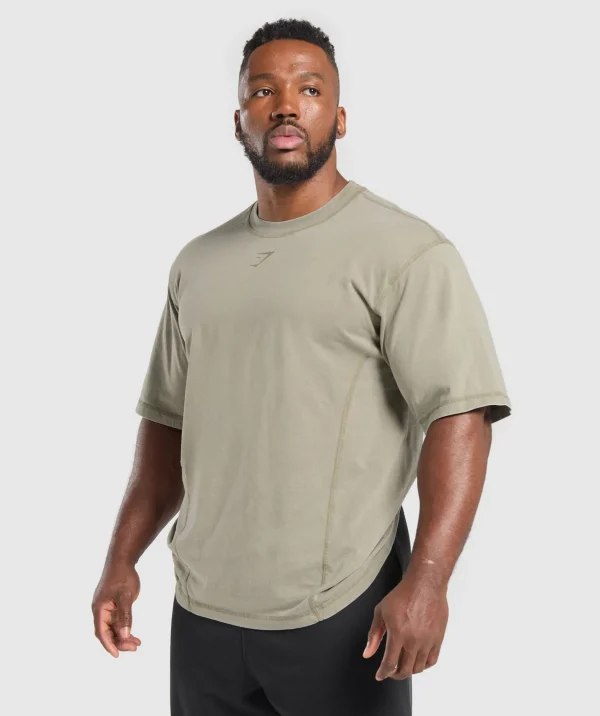 Online Gymshark Heritage Washed T-Shirt UtilityGreen