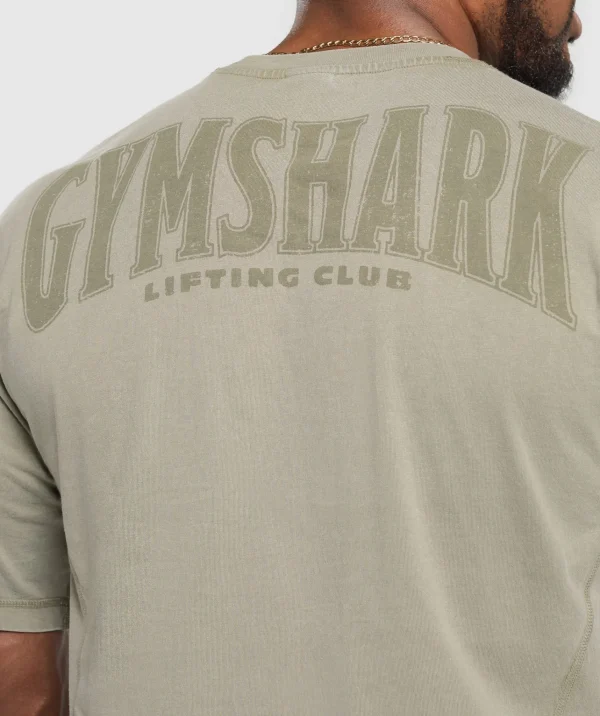 Online Gymshark Heritage Washed T-Shirt UtilityGreen